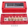 Qqmora Blocco Distribuzione Alimentazione Barra Collettrice Batteria Marina Heavy Duty 5 Vie M8 X 5 300A DC48V per Veicoli Barche Terminale in (Rosso: connessione positiva)