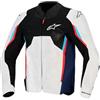 Alpinestars AST V3 Air Giacca tessile da motocicletta perforata, grigio/blu/rosso, S