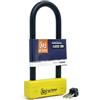 URBAN UR85250Y Lucchetto a U per Alta Sicurezza Omologato SRA, Arco ø18 in Acciaio Cementato, Doppio Blocco Antigraffio, Guscio Visibile e Accattivante, U Lock Antifurto 85x250mm per Moto e Scooter