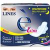 Lines è Assorbente Notte Extra Lungo Con Ali 9 Pezzi