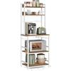 VASAGLE KKS037W41EU - Scaffale da cucina con multipresa, supporto per microonde, scaffale con pannello a rete, 14 ganci, 40 x 60 x 170 cm, colore: nocciola chiaro e bianco