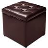 GIANTEX Pouf Cubo Poggiapiedi, Sgabello Quadrato Contenitore, Ottomana con Coperchio, con Vano Portaoggetti, Piedini Antiscivolo, Portata di 300 kg, 40x40x40 cm, Nero/Marrone/Bianco