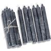 Loberon Bauceau Set di 12 Candele - Finitura Rustica - Accurata rifinitura a Mano, Antracite
