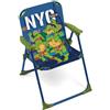 ARDITEX Sedia pieghevole con braccioli Tartarughe Ninja - 38x32x53 cm - Adatta per giardino, campeggio, spiaggia o montagna - Ideale per bambini.