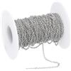 PATIKIL 33Ft Catena in Acciaio Inossidabile 304, Catena A Maglie Piatte da 2mm di Larghezza, Rotolo di Catena Metallo per Creazione di Gioielli Fai da Te, Orecchini, Colore Argento