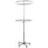 GERSO - supporto ad anello con 2 anelli rotanti larghi 80 cm, cromato a 5 razze - regolabile in altezza