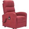 POLTRONE ITALIA Poltrona Relax Elettrica 4 ruote reclinazione poltrona per anziani soggiorno elevabile Detraibile 19% microfibra Rosso