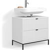 Livinity Mobile sottolavabo per bagno Aterno, Bianco, 70 x 63 cm | Con 2 cassetti estraibili