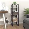 Rantry Libreria a 3 Ripiani Grigio Cemento 40x30x105 cm in Truciolato, Armadietto Libreria Vetrina Libreria Verticale Salvaspazio Libreria Scaffale per Soggiorno Ufficio Decorazione da Mobili