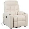 POLTRONE ITALIA Patty 1 Detraibile 19% Poltrona Relax Alzapersona, reclinazione combinata schienale pediera Kit 4 ruote Beige