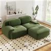 Yihomfy Divano angolare convertibile moderno da 208 cm con pouf, divano modulare in velluto a coste a forma di L, divano compresso da 2 a 4 posti per soggiorno, seduta extra profonda, nessun assemblaggio