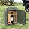 GIDRLL Barattolo in metallo, mini bar con serratura, con scomparti in legno, regalo per uomini, 35 x 15,5 x 47 cm