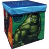 CARTOON Pouf contenitore pieghevole Avengers Marvel 30 cm per cameretta seduta portaoggetti salvaspazio in tessuto rigido ideale per giochi libri e vestiti
