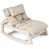 COSTWAY Sedia a Dondolo per Bambini, Sdraietta a Dondolo Imbottita con Schienale Regolabile, Cucino Morbido, Poggiatesta Rimovibile e Cintura 5 Punti, Portata 80 kg, per Bambini 6+ Mesi (Beige)