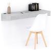 Mobili Fiver, Scrivania sospesa a muro Evolution 120x40, Grigio Cemento con Caricatore Wireless, Made in Italy