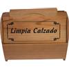 Artema - Scatola pulita calzature in legno 21,5 x 25,8 x 15,8 cm, contenitore in legno per riporre bitume, spazzole, stracci, utensili per pulire scarpe con manico e coperchi ai lati