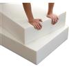 Yuly Schiuma per Schiuma per Divani e Sedute, Gommapiuma per Imbottitura Alta Densità 50, Generico Gommapiuma - Spessore 3-20 CM - Misure Personalizzabili - Durevole (Bianco,Spessore-15cm-40x40cm)