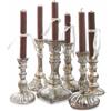 Loberon Adolpha Set di 6 portacandele - Sei Modelli Differenti - Romantico Stile Shabby Chic, Argento Antico