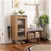 MIOOSUT Scarpiera con panchetta, mobile scarpa panca con sedile imbottito e cuscino, design porta trasparente, mobile d'ingresso (legno, 100 x 35 x 82,5)