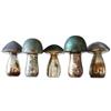 Loberon Grana Set di 5 Funghi Decorativi - Colori e Forme variegate - Finiture lavorate a Mano, colorato