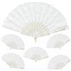 GUTEINTE Ventaglio Bianco per Matrimonio Festa, Ventagli a Mano Pieghevoli, Ventagli Matrimonio Personalizzati Gadget Matrimonio Ventaglio Cerimonia Decorativi per la Danza (6, Ventaglio con Pizzo)
