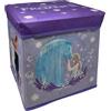 CARTOON Pouf contenitore pieghevole Frozen Disney 30 cm per cameretta seduta portaoggetti salvaspazio in tessuto rigido ideale per giochi libri e vestiti