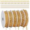 Lahnaokfis 14 m 6 Rotolo Kit per Creazione di Gioielli, Collegamento Cavo Catena Collana con Chiusure Anelli per Realizzazione Collane, Gioielli Accessori Fai da Te (Oro)
