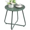 HollyHOME Tavolino Basso da Esterno Piccolo Tavolo da Giardino Rotondo Tavolino da Balcone Patio Salotto Tavolino da Caffè Metallo, Verde