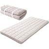 EMOOR Materasso Futon Giapponese Imbottito MACHI 100 x 202 cm Grigio, Soffietto Pieghevole Cinghie Elastiche Dormire a Terra Letto Ospiti Tatami