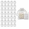 Dorunova Sacchetti Organza Trasparenti, Sacchettini, Sacchetti per Confetti Bomboniere - Matrimonio, Battesimo, Comunione, Cresima, Laurea (Argentato, 36 Pezzi)