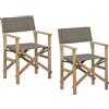 Brigros Estosa - Sedia Regista Brindisi, Set Da 2 Sedia Da Regista, Sedie Pieghevoli Da Esterno, Sedie Da Giardino Pieghevoli, Sedie Pieghevoli Legno Di Robinia Decapata Aq, Tessuto 360 Gr/m2 (Sabbia)