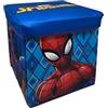 CARTOON Pouf contenitore pieghevole Spiderman Marvel 30 cm per cameretta seduta portaoggetti salvaspazio in tessuto rigido ideale per giochi libri e vestiti