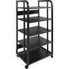 Dettchan Supporto AV a 5 livelli, colore nero, per casa, ufficio, teatro e negozi, 50 x 40 x 100 cm