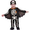 Ciao- Scheletrino Pipistrello Baby Bat Skeleton costume travestimento tutina baby (Taglia 1-2 anni) con cuffietta