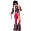 Smiffys Costume Cantante Psichedelico Anni '70 con pantaloni a zampa di elefante, Top con Gilet e Copricapo Halloween