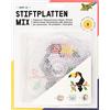 folia 73214 - Perline da stirare Mix, Basic Medium, 3 motivi assortiti, 3 piastre trasparenti per perline da stirare con un diametro di 5 mm, cerchio, quadrato ed esagono