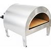 Pizza Party Ardore Silver - Forno a gas per pizza da esterno - Camera di cottura 40x40 cm - Piano cottura in mattoni refrattari
