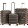 Flight Knight Set di 3 Valigie Rigide in ABS Bagaglio a Mano 55 cm Compatibile Ryanair Priority TUI con Valigie da Stiva Media e Grande Leggere e Resistenti 8 Ruote Spinner con Serratura TSA