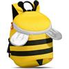 PROTAURI Zainetto Asilo Bambina Bambino 1-4 Anni 7.9L, Giallo Bienen | cinturino pettorale riflettente impermeabile leggero traspirante ergonomico Design Insetti 3D