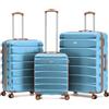 Flight Knight Set di 3 Valigie Rigide in ABS Leggere Bagaglio a Mano 56 cm Compatibile easyJet con Valigie da Stiva Media e Grande Ruote Spinner Silenziose per Viaggi Senza Stress con Serratura TSA