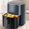 DUMOS Friggitrice ad aria da 6 litri con finestra, forno quadrato 12 in 1 per la famiglia, tecnologia rapida Air Crispy, arrostire, cuocere, disidratare, antiaderente e cestino facile da pulire