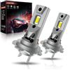 OVVOFPP Lampadina LED H7 700% Luminosità 6500K Bianco Freddo 100W, 16CSP Chip Super Luminoso Senza Macchia Scura, Dimensione 1:1 Ventilatore Silenzioso Integrato Plug and Play,2 PC