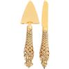 Hidyliu Set di Coltelli e Paletta per Torta con Incisione Vintage in Oro, Spatola da Portata per Taglierini per Torte in Lega di Zinco di Alta qualità, per Matrimoni, Compleanni, Ringraziamenti,