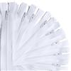 KGS, #3, zip in nylon da 38 cm, confezione da 12 cerniere White