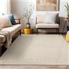 Teppium Tappeto Moderno per Soggiorno Robusto Tappeto a Ciclo Chiuso Mélange Monocolore con Struttura Tappeto Decorativo Cut-Loop per un Ambiente Raffinato, Misurare: 280 x 370 cm, Colore: Beige
