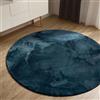 benuta Basic Tappeto salotto Furry - Turchese Rotondo 160 cm - Soffice salotto - Retro antiscivolo - Lavabile - Compatibile con riscaldamento pavimento