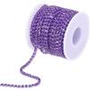 QUARKZMAN 10 Iarde 4mm Cristallo Strass Diamante Chiudi Catena Rifinitura Rifinitura Artiglio Coppa Catena per Cucito, Artigianato, Fai-da-Te Gioielli Matrimonio Decorazioni Viola