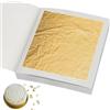 xQzit 10 fogli commestibili in foglia d'oro, 4,33 cm x 4,33 cm, fogli d'oro per torte, dessert, cioccolato, arte e artigianato, maschere per il viso e nail art