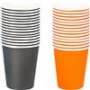 XNHIU 40 bicchieri di carta usa e getta per Halloween, 255 ml, colore: nero e arancione