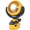 GGiking Ventilatore a batteria per Dewalt da 18 V (senza batteria), ventilatore da tavolo portatile con 2 velocità, ventilatore a batteria per cantiere, passeggino, campeggio, officina